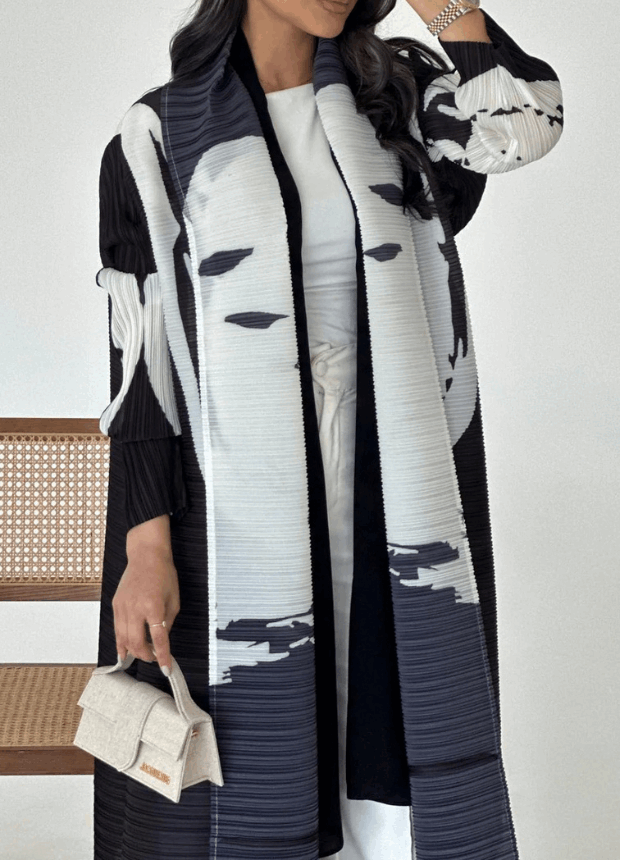 Black Printed Abaya