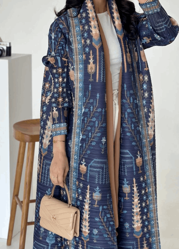 Front Open Printed Abaya Style