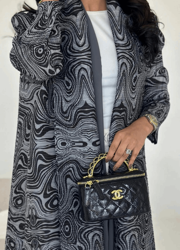Gray Printed Abaya