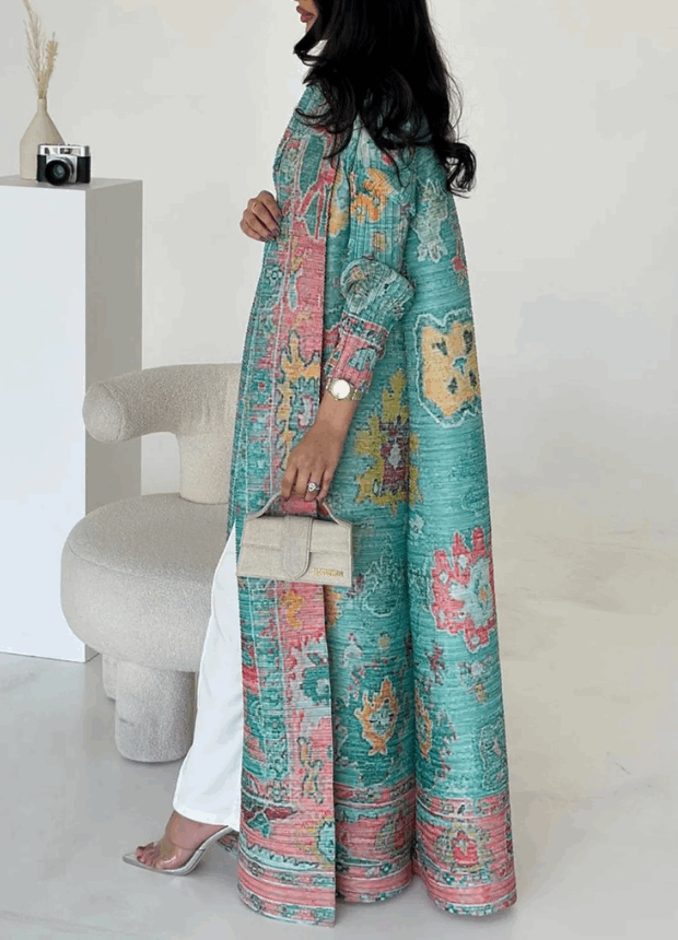 Printed Open Abaya Design