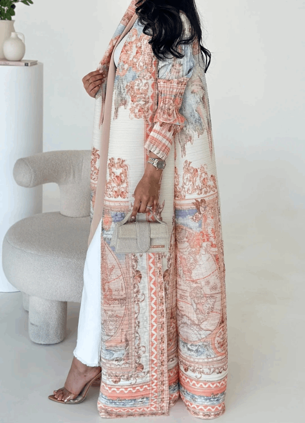 Printed Abaya Open