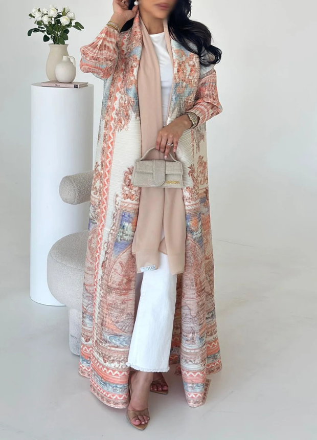 Rüya Abaya Coat - Coral