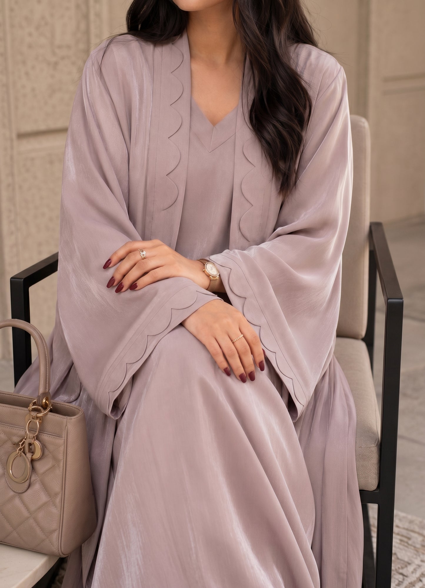 Narin 01: Mauve Gown Set
