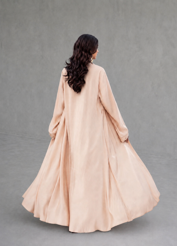 Narin 02: Rose Beige Scalloped Gown Set