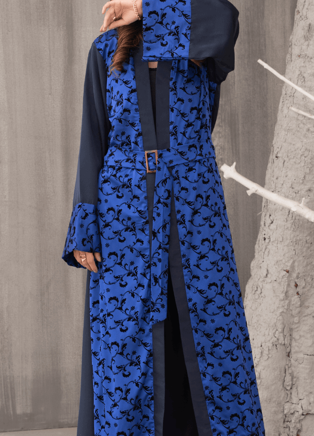 Blue Printed Abaya