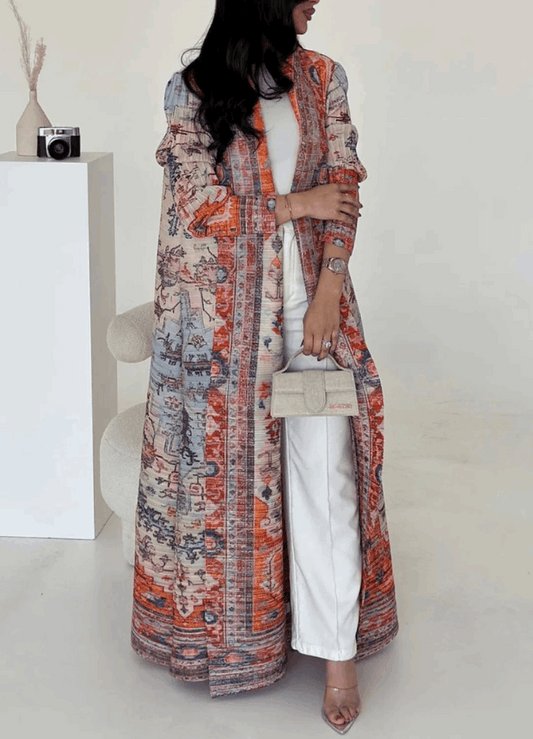 Printed Open Abaya