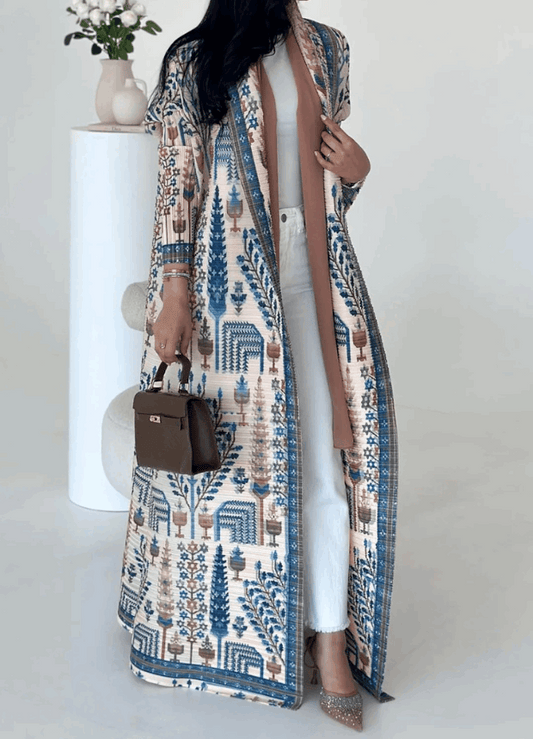 Printed-White-Abaya