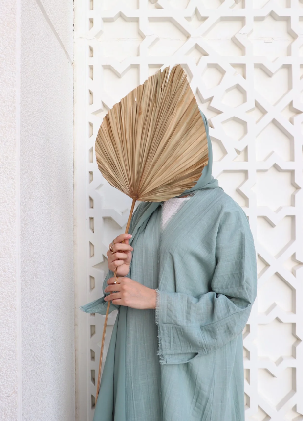 Pale Turquoise Abaya 2